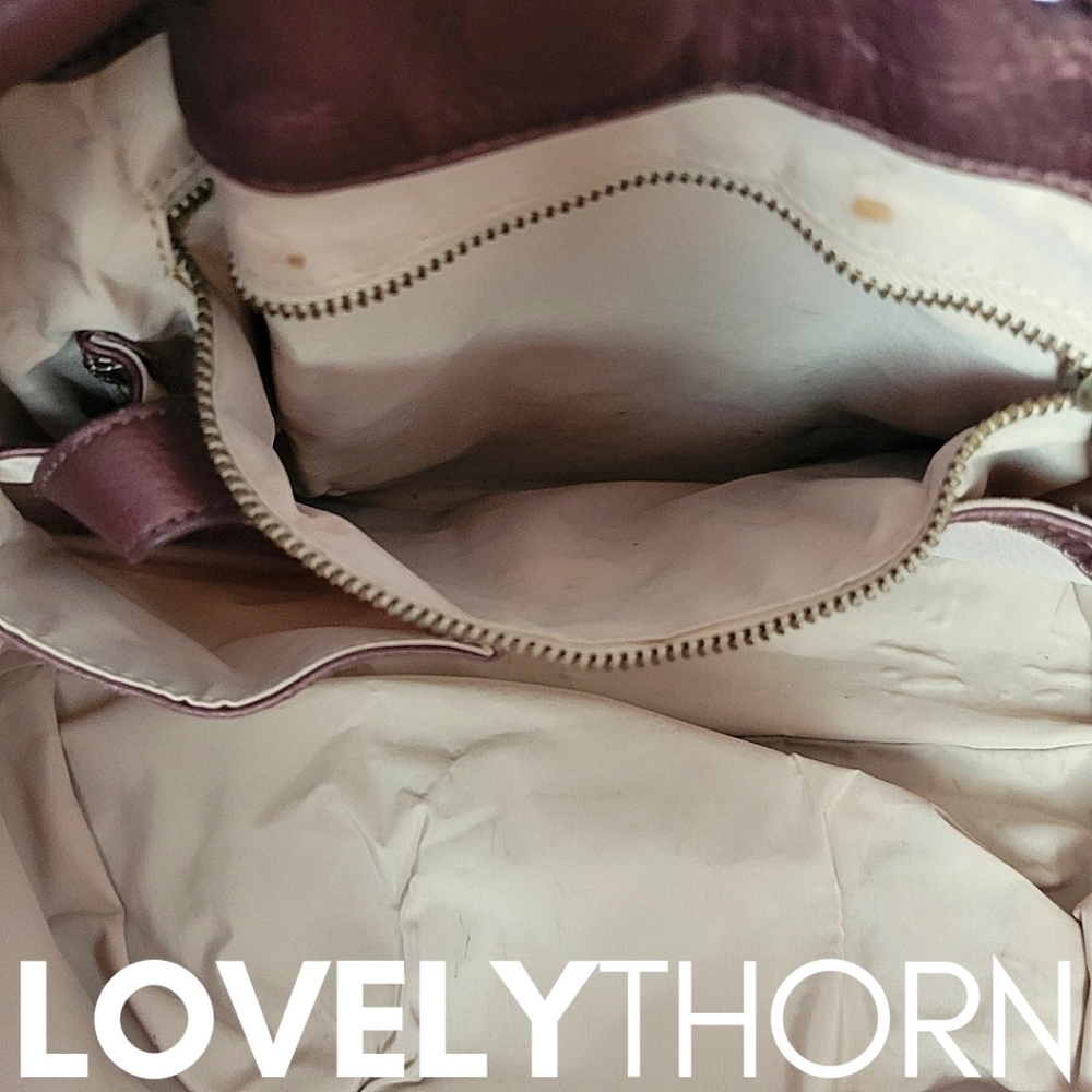 COLE HAAN // ltd ed buttery brown leather village paillette hobo bucket bag - Picture 16 of 16